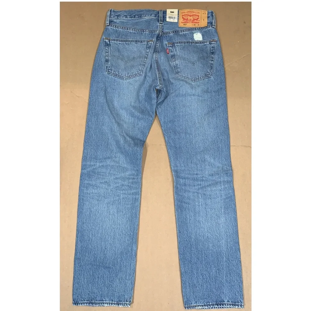 Levi's 501 Original-Fit Ripped Men's Jeans Size 29 x 30 MSRP $79 medium Wash NWT - Picture 3 of 12